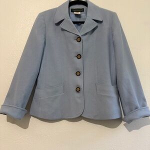 Harve Benard by Benard Holtzman Women's Light Blue Wool-Blend Blazer. Sz 6.